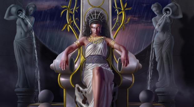girl, throne, water Wallpaper 720x1280 Resolution
