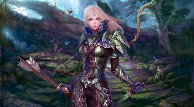 girl, warrior, bow Wallpaper 360x640 Resolution