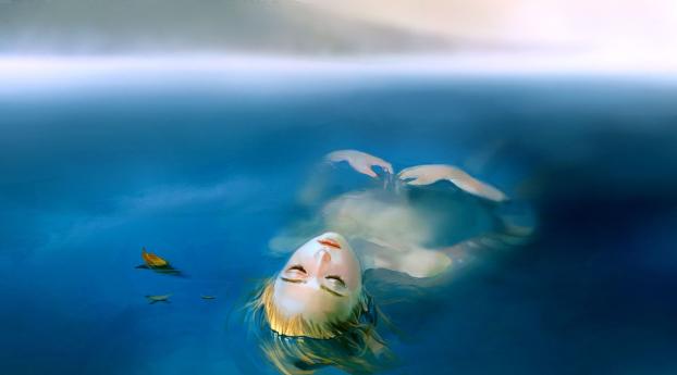 girl, water, corpse Wallpaper 2560x1700 Resolution