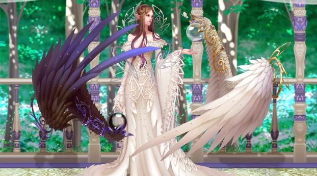 girl, wings, elf Wallpaper 640x1136 Resolution