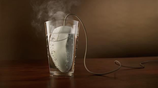 glass, steam, mouse Wallpaper