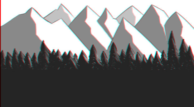 Glitchy Mountains Wallpaper 320x240 Resolution