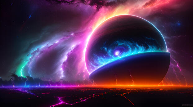 Glowing Outer Space 4K Galaxy Wallpaper 1600x900 Resolution