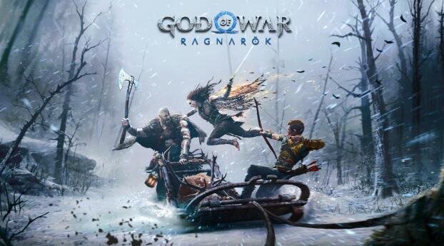 God of War Ragnarök 4k Gaming Poster Wallpaper 1920x1080 Resolution
