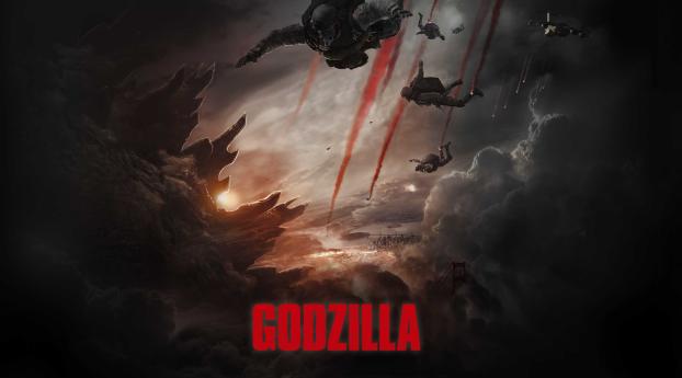 Godzilla 2014 Attack wallpaper Wallpaper 7680x2160 Resolution
