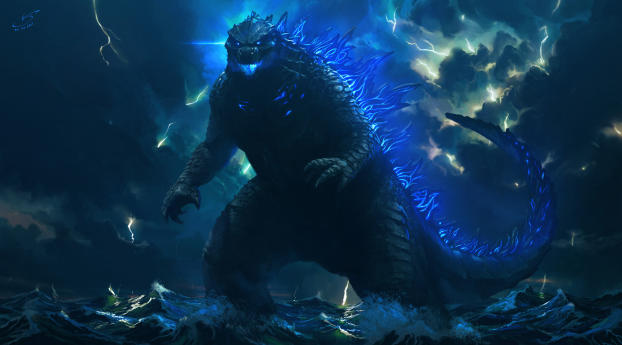 Godzilla Digital Art 2021 Wallpaper 1080x1920 Resolution