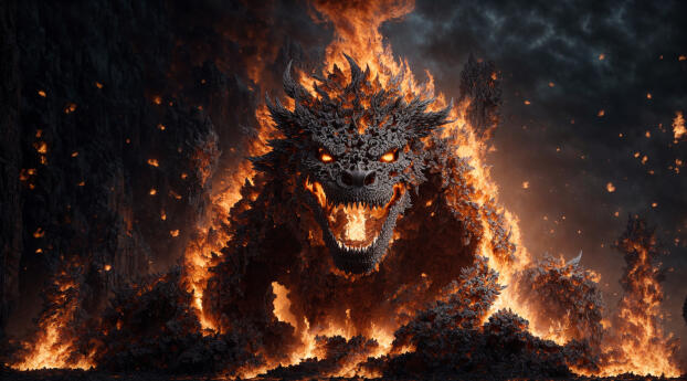 Godzilla Fire Wallpaper 640x1136 Resolution
