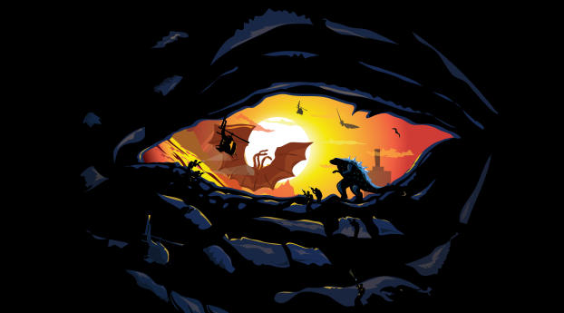 Godzilla King of the Monsters Minimalist Wallpaper 720x1544 Resolution
