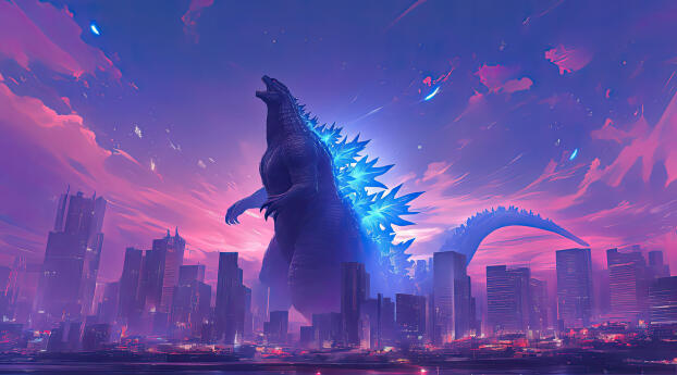 Godzilla's Empire Reign Wallpaper 828x1792 Resolution