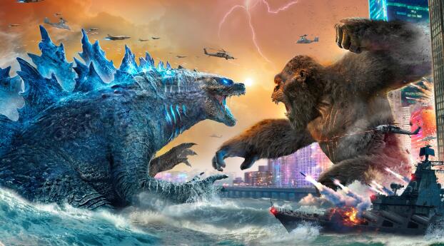 Godzilla vs Kong 4k Fight Wallpaper 3840x216 Resolution