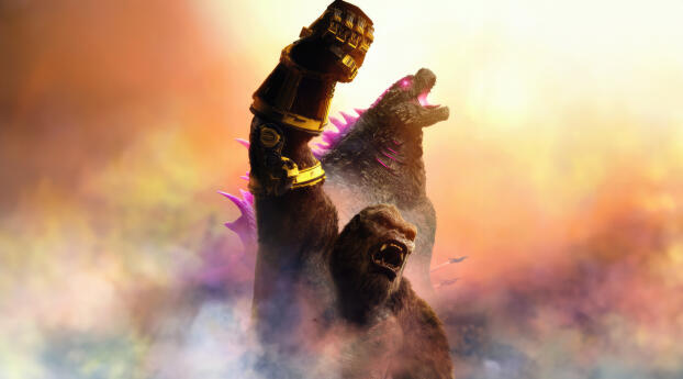 Godzilla x Kong Empire 5K Monster Showdown Wallpaper 1920x1080 Resolution