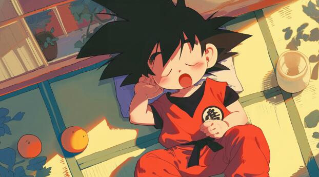 Goku Sleeping HD Dreaming Saiyan Wallpaper 2460x1400 Resolution