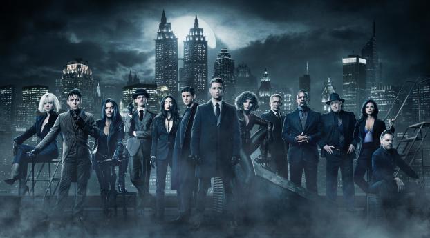 Gotham Season 4 Cast Wallpaper 5120x1444 Resolution