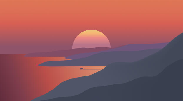 Gradient Artistic Sunset 4k Wallpaper 1440x3120 Resolution