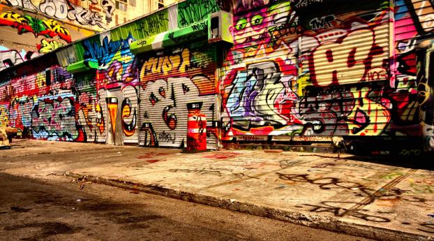graffiti, asphalt, wall Wallpaper 1024x768 Resolution