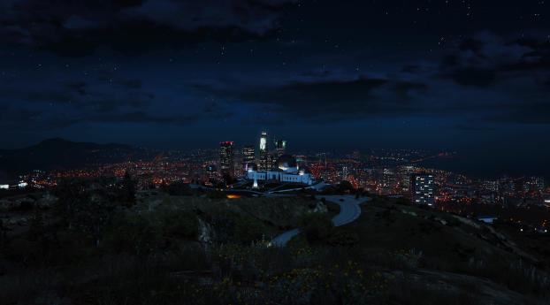 Grand Theft Auto 5 City View Wallpaper 1440x3160 Resolution