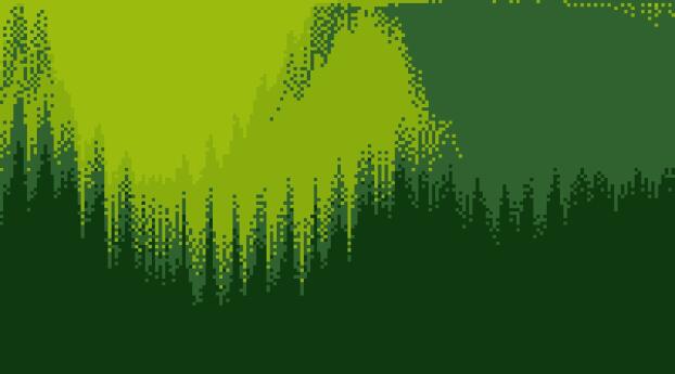 Green Artistic Pixel Art Wallpaper 1536x2048 Resolution