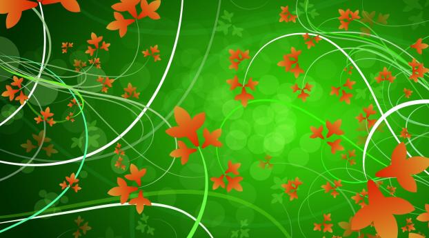 green, orange, flowers Wallpaper 800x1280 Resolution