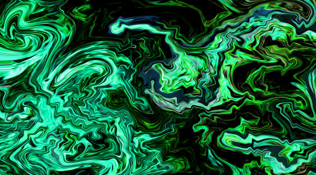 Greeny Fluid 4k Wallpaper 1440x256 Resolution