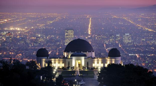 griffith observatory, los angeles, california Wallpaper 2560x1024 Resolution