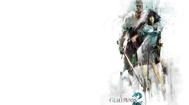 guild wars 2, man, female Wallpaper 1125x2436 Resolution