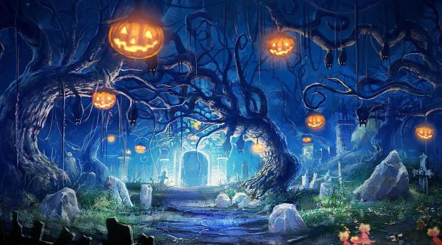 halloween, holiday, castle Wallpaper 480x854 Resolution