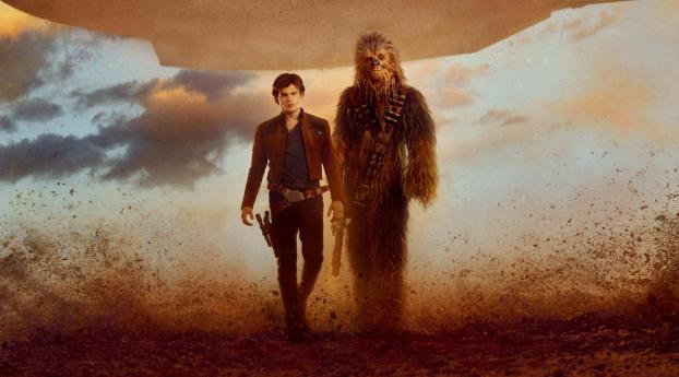Han Solo And Chewbacca In Solo A Star Wars Story Wallpaper 2160x3840 Resolution