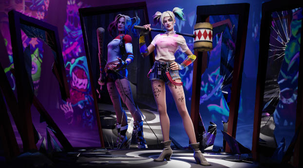 Harley Quinn Fortnite Outfit Wallpaper 1280x720 Resolution