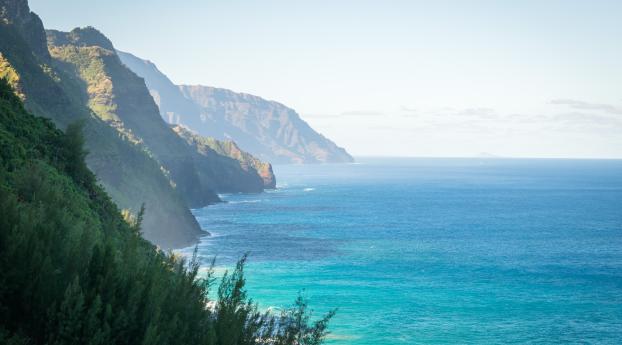 hawaii, mountains, ocean Wallpaper 1440x900 Resolution