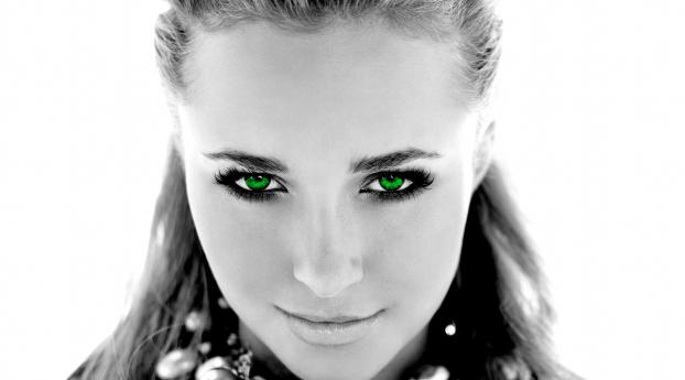 Hayden Panettiere Green Eye Wallpaper 1366x768 Resolution