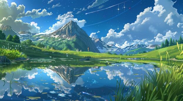 HD Amazing Landscape Reflection Digital Wallpaper 1920x1080 Resolution