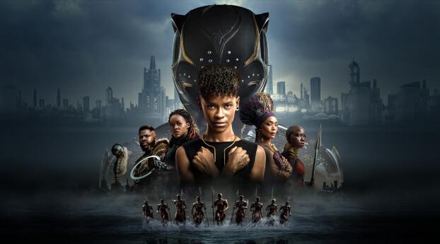 HD Black Panther Wakanda Forever Poster Wallpaper 1235x338 Resolution