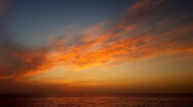 HD Ocean Sunset Photography Wallpaper 3840x1080 Resolution