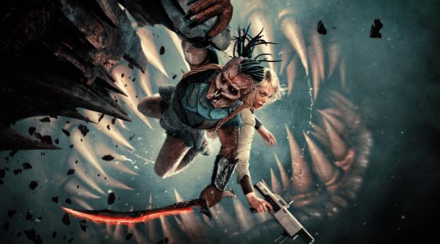 HD Predator Badlands Movie Poster Wallpaper 1336x768 Resolution