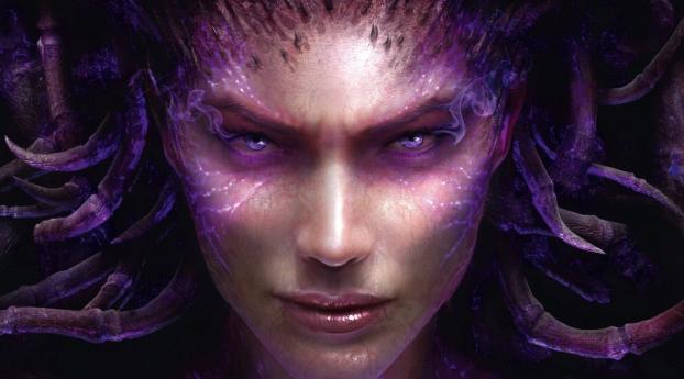 heart of the swarm, the queen of blades, game Wallpaper 1336x768 Resolution