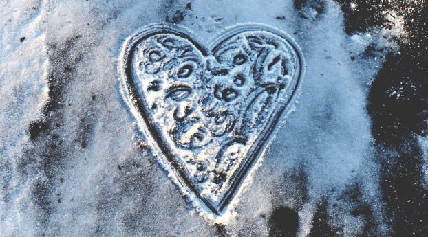 heart, snow, shape Wallpaper 320x480 Resolution