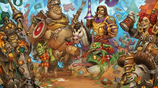 hearthstone, the grand tourney, characters Wallpaper 320x480 Resolution