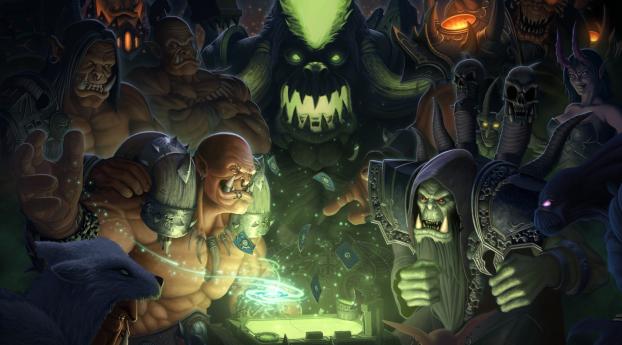 hearthstone, warlords of draenor, wow Wallpaper 1336x768 Resolution