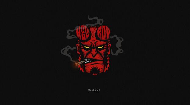 Hellboy HD Minimal Cool Art Wallpaper 1280x1080 Resolution