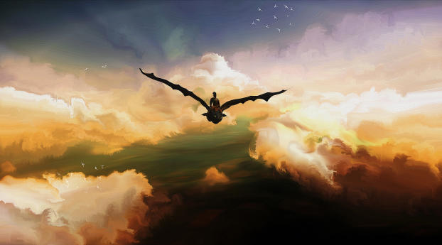 Hiccup And Toothless Artwork Wallpaper 1152x864 Resolution