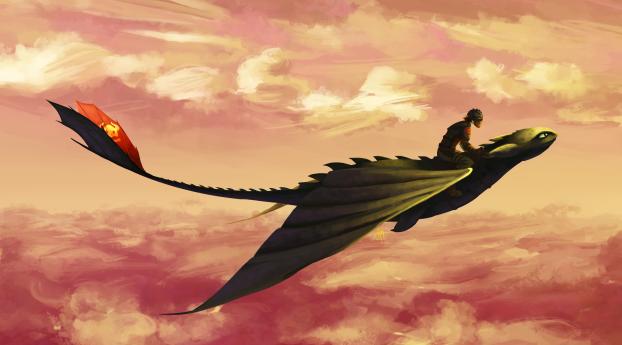Hiccup and Toothless Flying Wallpaper 1920x1080 Resolution