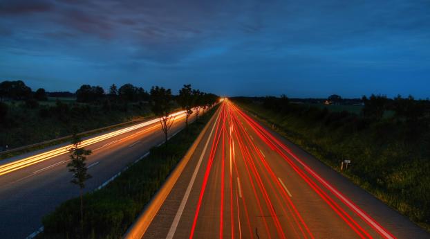 highway, cars, light Wallpaper 2560x1080 Resolution