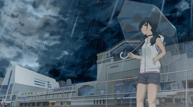 Hina Amano in Rain Wallpaper 1080x1920 Resolution