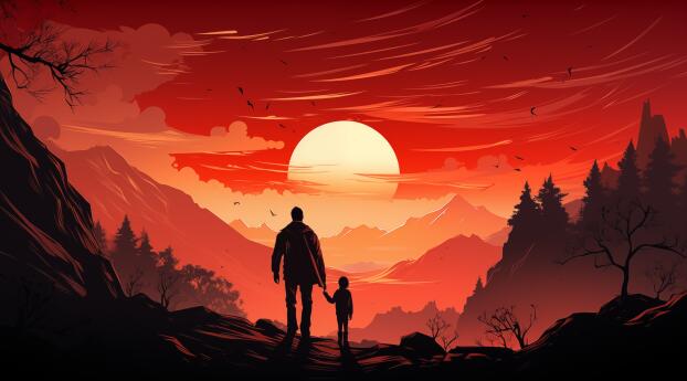 Holiday Father's Day 4k Art Wallpaper 750x1800 Resolution