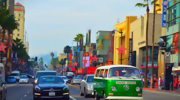 Hollywood Boulevard Art Wallpaper 640x1136 Resolution