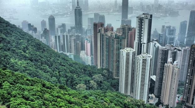 hong kong, buildings, skyscrapers Wallpaper 1400x1050 Resolution