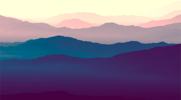 Horizon Purple Gradient Mountains Wallpaper 1125x2436 Resolution