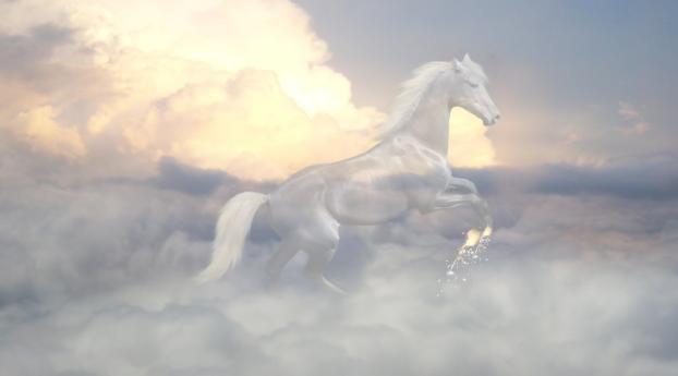 horse, ghost, clouds Wallpaper 2932x2932 Resolution