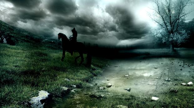 horseman, horse, death Wallpaper 1440x2960 Resolution