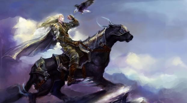 horseman, warrior, horse Wallpaper 1080x2310 Resolution